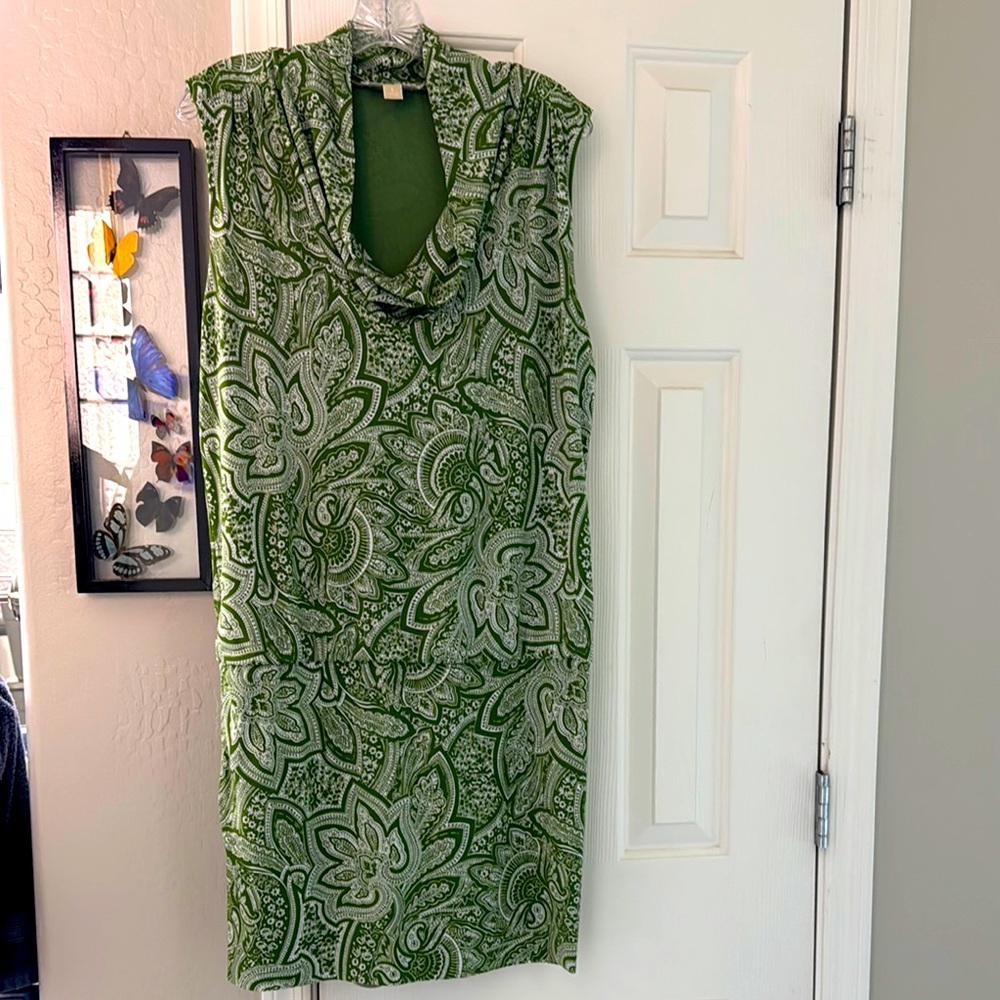 MICHAEL Michael Kors Green Dress with Cowl Neck